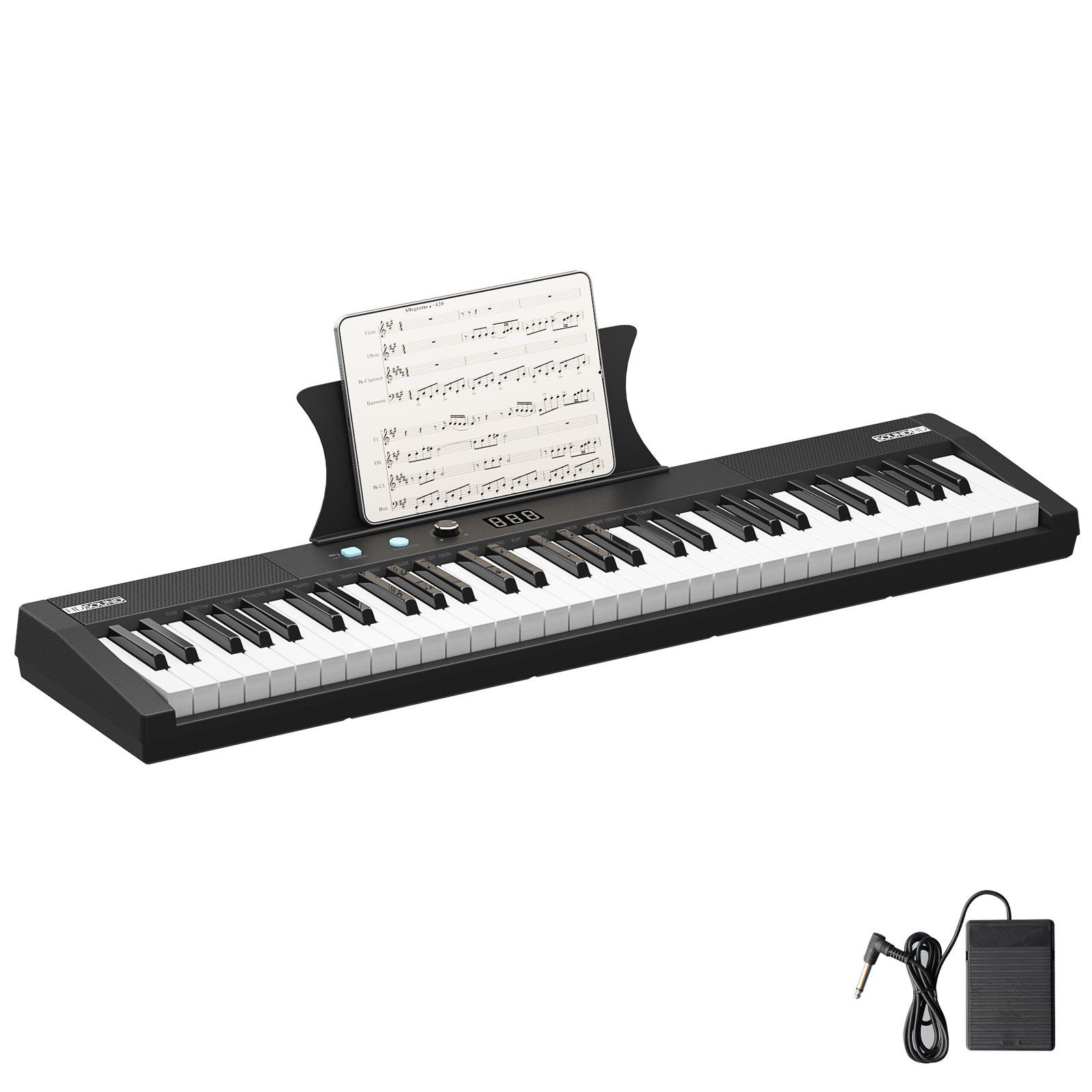 Belleze 61 Key Keyboard Piano, with Pedal, Portable Electric Keyboard